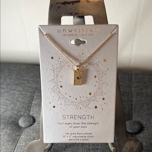 Unwritten Gold Necklace with Crystal Pendant
